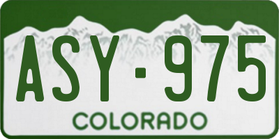 CO license plate ASY975