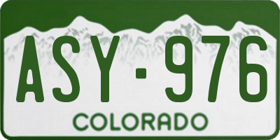 CO license plate ASY976