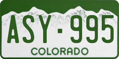 CO license plate ASY995