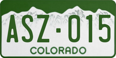 CO license plate ASZ015