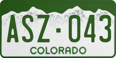 CO license plate ASZ043