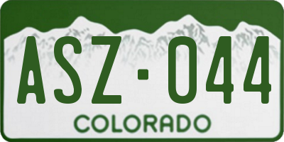 CO license plate ASZ044