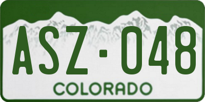 CO license plate ASZ048