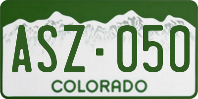 CO license plate ASZ050