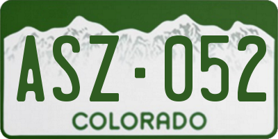 CO license plate ASZ052