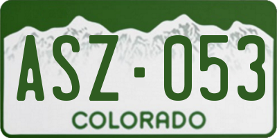 CO license plate ASZ053