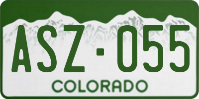 CO license plate ASZ055