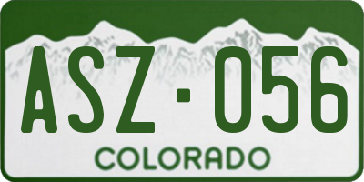 CO license plate ASZ056