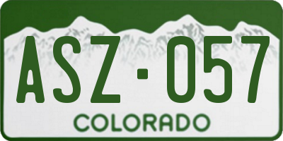 CO license plate ASZ057