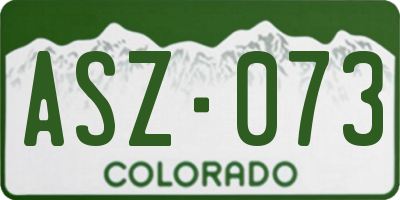 CO license plate ASZ073