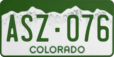 CO license plate ASZ076