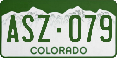 CO license plate ASZ079