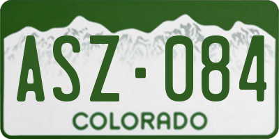 CO license plate ASZ084