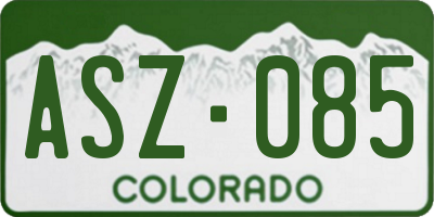 CO license plate ASZ085