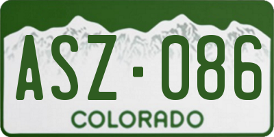 CO license plate ASZ086