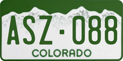 CO license plate ASZ088