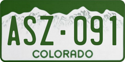 CO license plate ASZ091