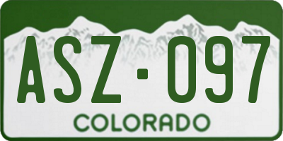 CO license plate ASZ097