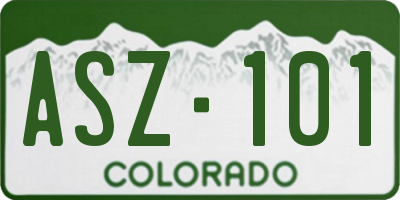 CO license plate ASZ101