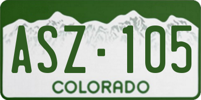 CO license plate ASZ105