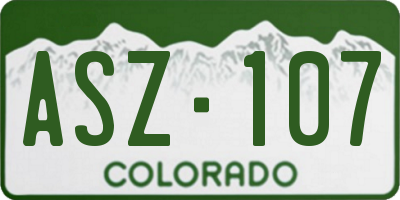 CO license plate ASZ107