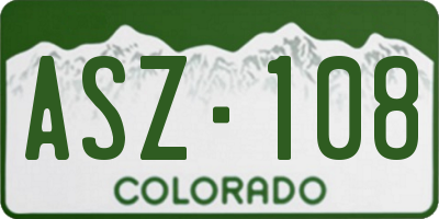 CO license plate ASZ108