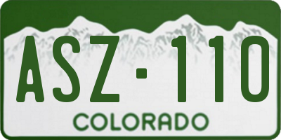 CO license plate ASZ110