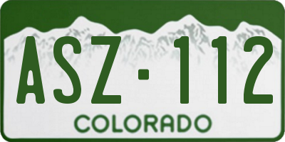 CO license plate ASZ112