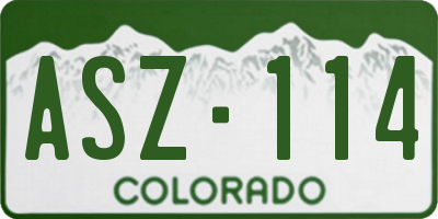 CO license plate ASZ114