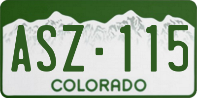 CO license plate ASZ115