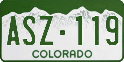 CO license plate ASZ119