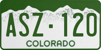 CO license plate ASZ120