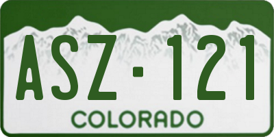 CO license plate ASZ121