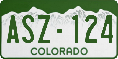 CO license plate ASZ124