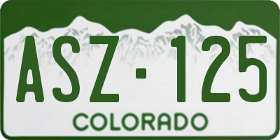 CO license plate ASZ125