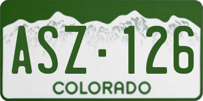 CO license plate ASZ126