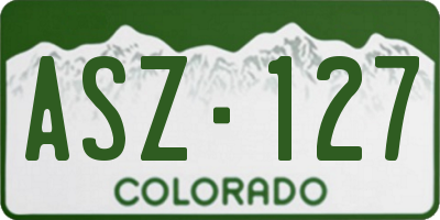 CO license plate ASZ127