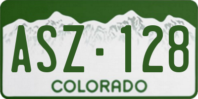 CO license plate ASZ128