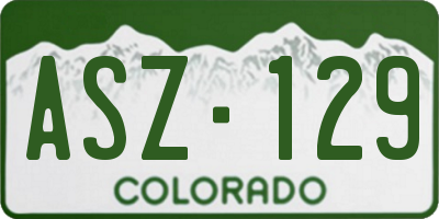 CO license plate ASZ129