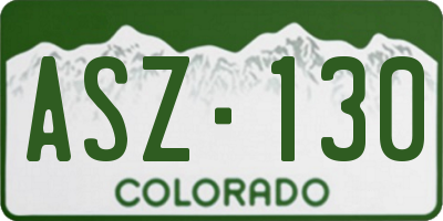 CO license plate ASZ130