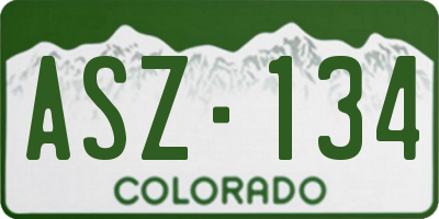 CO license plate ASZ134