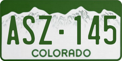 CO license plate ASZ145