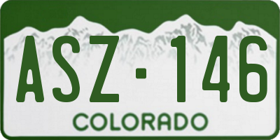 CO license plate ASZ146