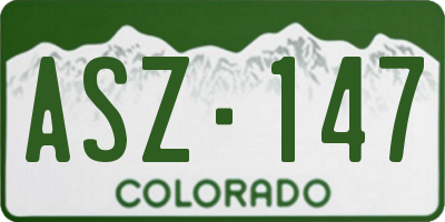 CO license plate ASZ147