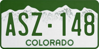 CO license plate ASZ148