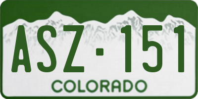 CO license plate ASZ151