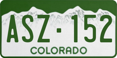 CO license plate ASZ152