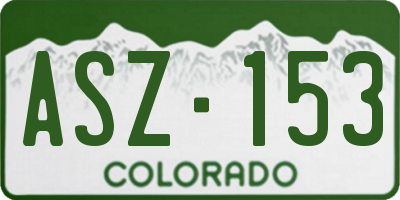 CO license plate ASZ153