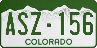 CO license plate ASZ156