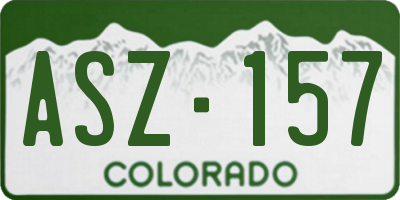 CO license plate ASZ157